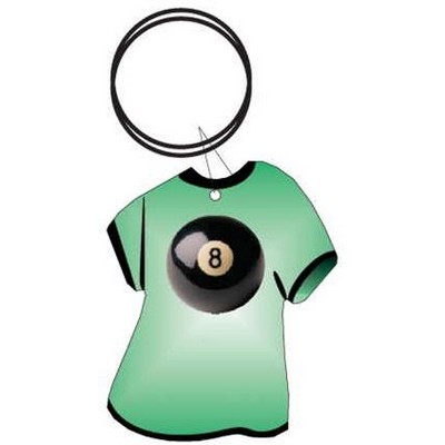 8 Ball T-Shirt Key Chain w/Clear Mirrored Back (4 Square Inch)