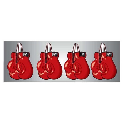 Boxing Gloves Panoramic Badge w/ Bar Pin (1.625"x4.625")