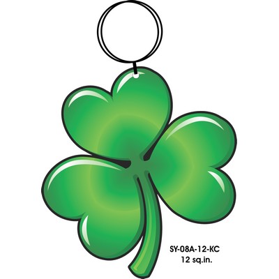 Shamrock Key Chain w/Clear Mirrored Back (12 Square Inch)