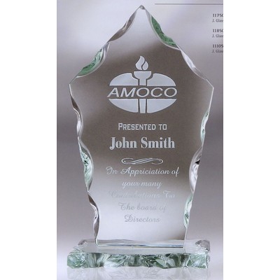 Medium Jade Glass Pinnacle Award w/ Rope Edge