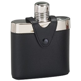 Black Leatherette Flask