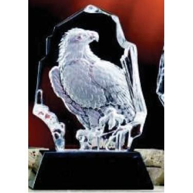 6.5" Glacier Hand Blown Glass American Eagle Award