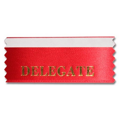 1-5/8"x4" Horizontal Stock Title Ribbon W/ Tape (Delegate)