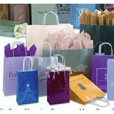 5.25"x3.25"x8 3/8" Hot Stamped High Gloss Paper Shopping Bag