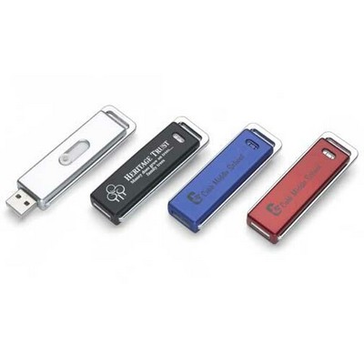 Slide USB Flash Drive w/Key Chain (128 MB)