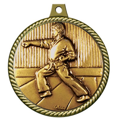 Stock Medal w/ Rope Border (Karate) 2 1/4"