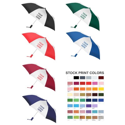 2 Tone Auto Open Folding Poly Umbrella (42" Arc)