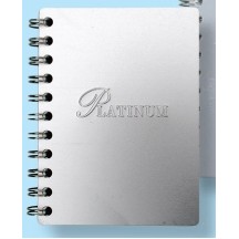 Aluminum Spiral Journal - Metal Front & Back Covers (3 1/8"x4 3/8")