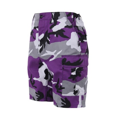 Ultra Violet Purple Camo Twill Battle Uniform Combat Shorts (2XL)