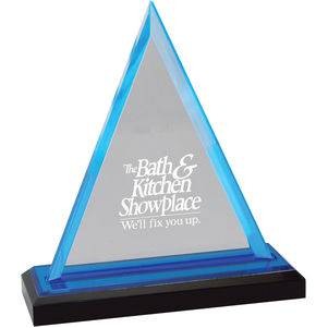 Impress Triangle Acrylic Award - Blue/Clear - 7-3/4" Tall