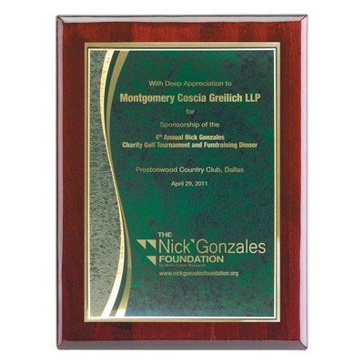 Plaque - 8"x10" Wall Plaque w/ Green Wave Marble Plate (6"x8")