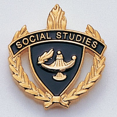 1" Enameled Social Studies Academic Award Pin