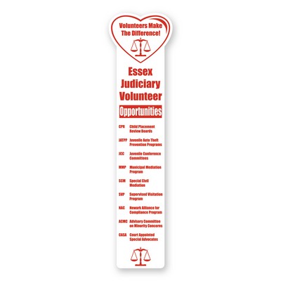 2"X8" Heart Top Custom Printed Bookmarks