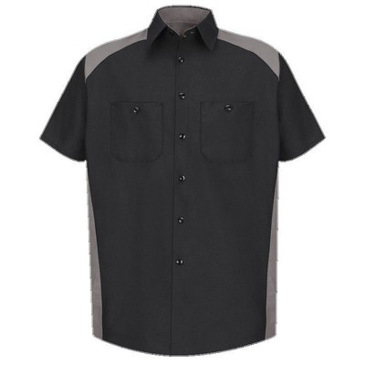 Red Kap™ Men's Short Sleeve Motorsports Shirt - Black/Gray