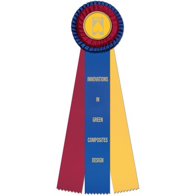 Chester Award Ribbon Three Streamer Rosette (12")