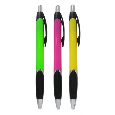 Ball Point Pen - Black Rubber Grip - Pad Printed