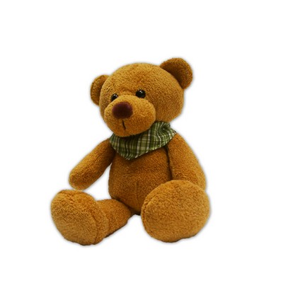 Custom Plush Teddy Bear w/ Plaid Scarf