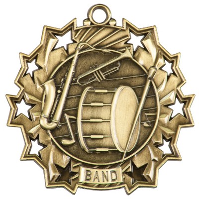 Ten Star Band Medal - 2-1/4"