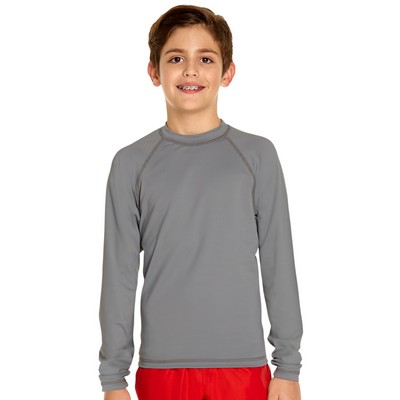 Youth Long Sleeve Rash Guard - Grey