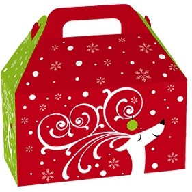 Dashing Reindeer Theme Gable Gift Basket Box (8½"x5"x5½")