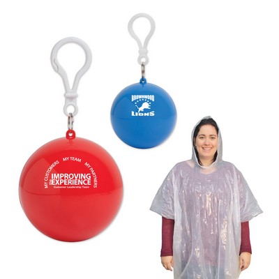 Rain Poncho in Ball Keychain