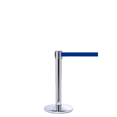 Polished Chrome Mini Post Pole W/ 11' Blue Belt