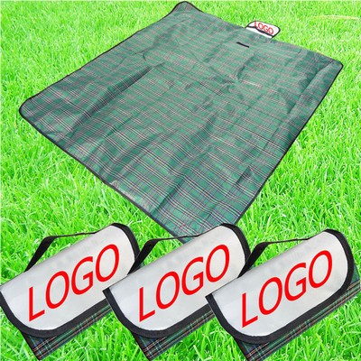 59 "x51.2 " PE Plaid Convenient Picnic Blanket Bag Waterproof