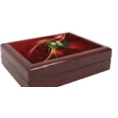 Jewelry Box w/ Sublimation Photo Tile Lid - Red Mahogany (6"x8")