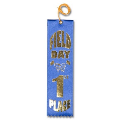 2"x8" 1st Place Stock Field Day Carded Event Ribbon