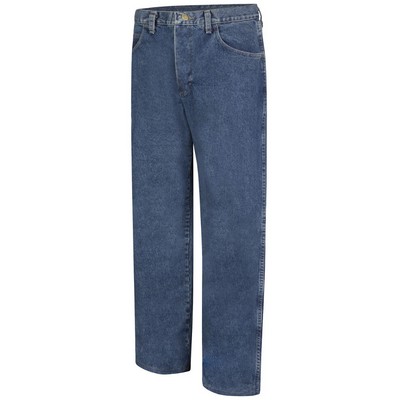 Bulwark Men's Flame Resistant Loose Fit Stone-Washed Denim Jean Pants