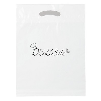 Recycled White Fold Over Die Cut Bag 1C2S (9"x12")