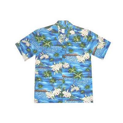 Hawaiian Tropical Print 100% Rayon Silky Feel Bahama Shirt