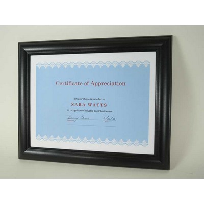 Matte Black Wood Core Certificate Frame - 8.5x11