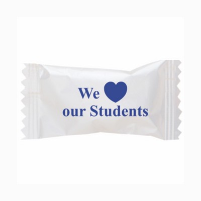 Pastel Buttermints in a "We Love Our Students" Wrapper