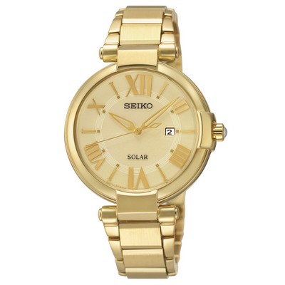 Seiko Women's Solar Gold-Tone Stainless Steel Bracelet Watch