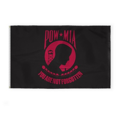 POW MIA Flags 5x8 foot (black & red)