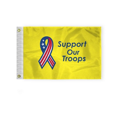 Support Our Troops Flags 12x18 inch (yellow background)