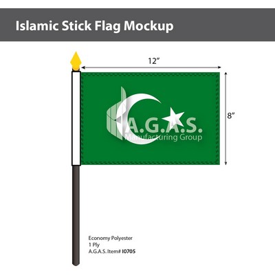 Islamic Stick Flags 8x12 inch