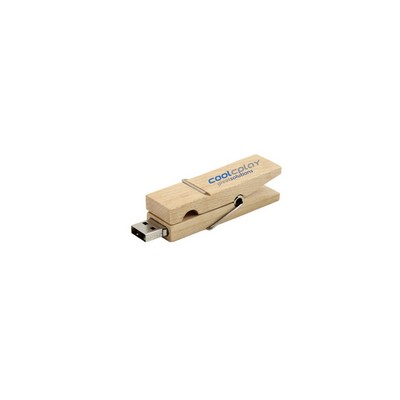 128 MB Wooden Clip USB Flashdrive