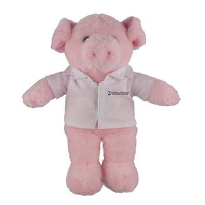 Soft Plush Stuffed Pig in doctor's jacket.