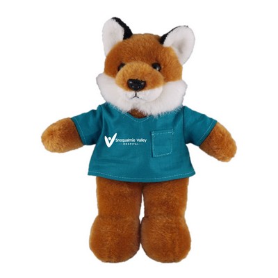 Soft Plush Stuffed Fox in scrub shirt