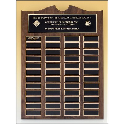 Walnut Perpetual 36 Plate Plaque (14" x 25")