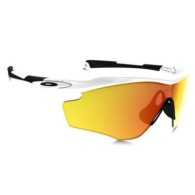 Oakley® M2 Frame XL Sunglasses - Polished White w/ Firebird