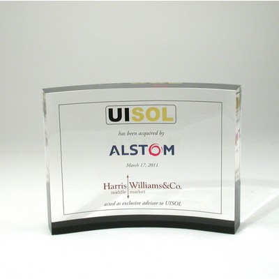 Curved Rectangle Lucite® Embedment Award (6 1/4" x 4 1/2" x 1")