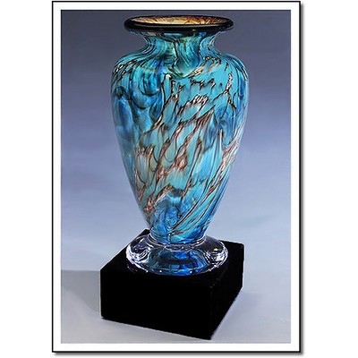 Glacier Dragon Athena Art Glass Vase w/o Marble Base (3.75"x8")