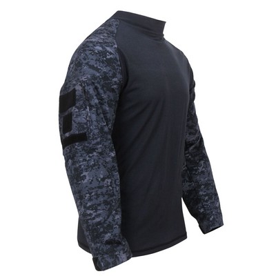 Midnight Digital Camo Military Fire Retardant NYCO Combat Shirt (2XL)