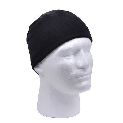 Black Grid Fleece Watch Cap