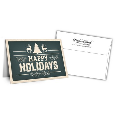 5" x 7" Holiday Greeting Cards w/ Imprinted Envelopes - Happy Holidays