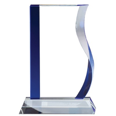 Joyful Rhythm Blue Accented Wave Glass Award - 7 1/2'' H