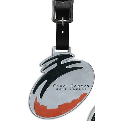 Custom Natural Pewter Golf Bag Tag (3 1/4")